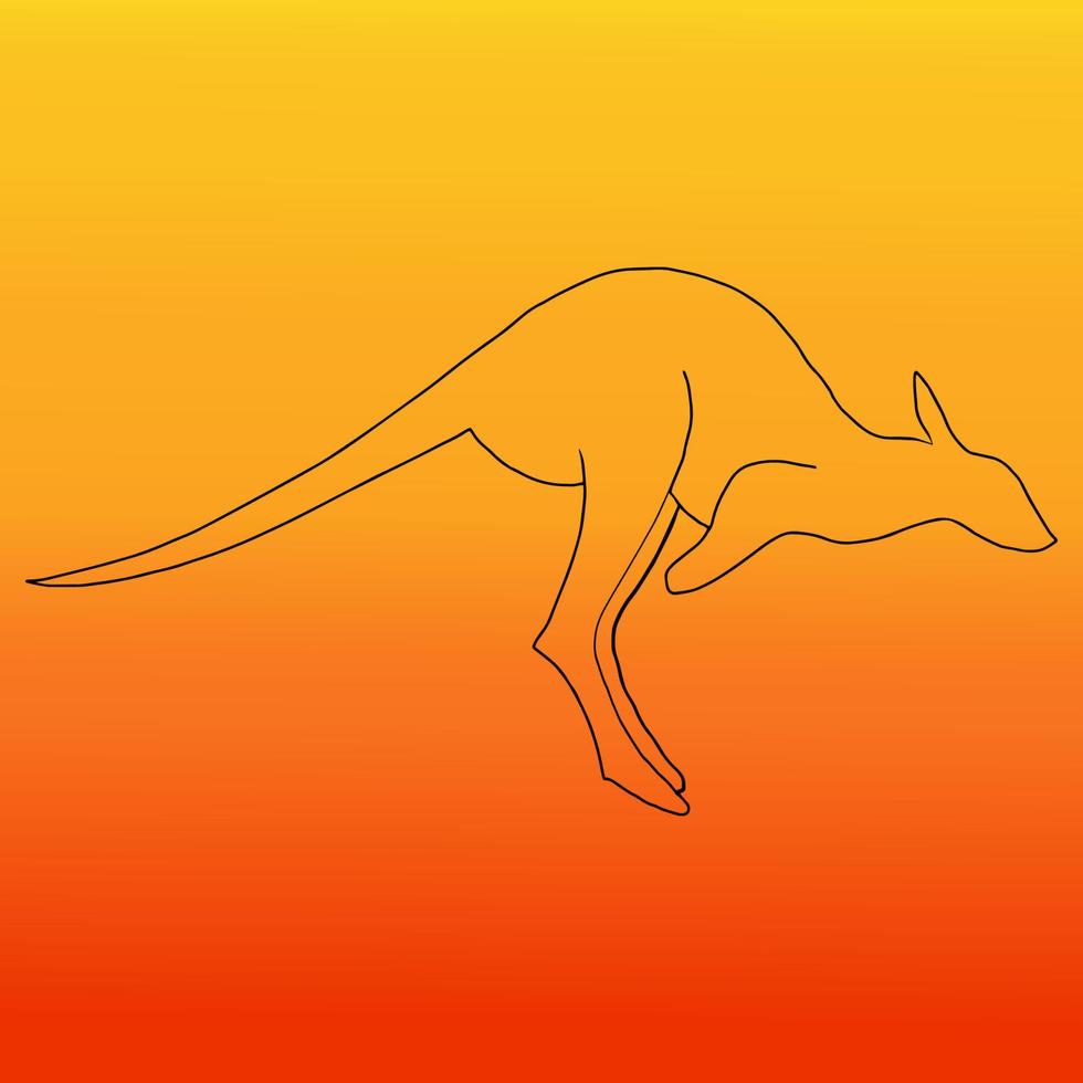 Silhouette of an Australian kangaroo vector