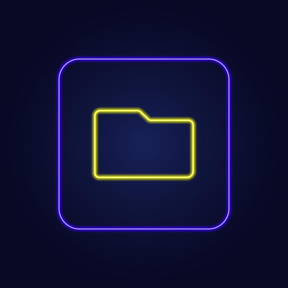 Beautiful stylish colorful neon web folder icon - Vector