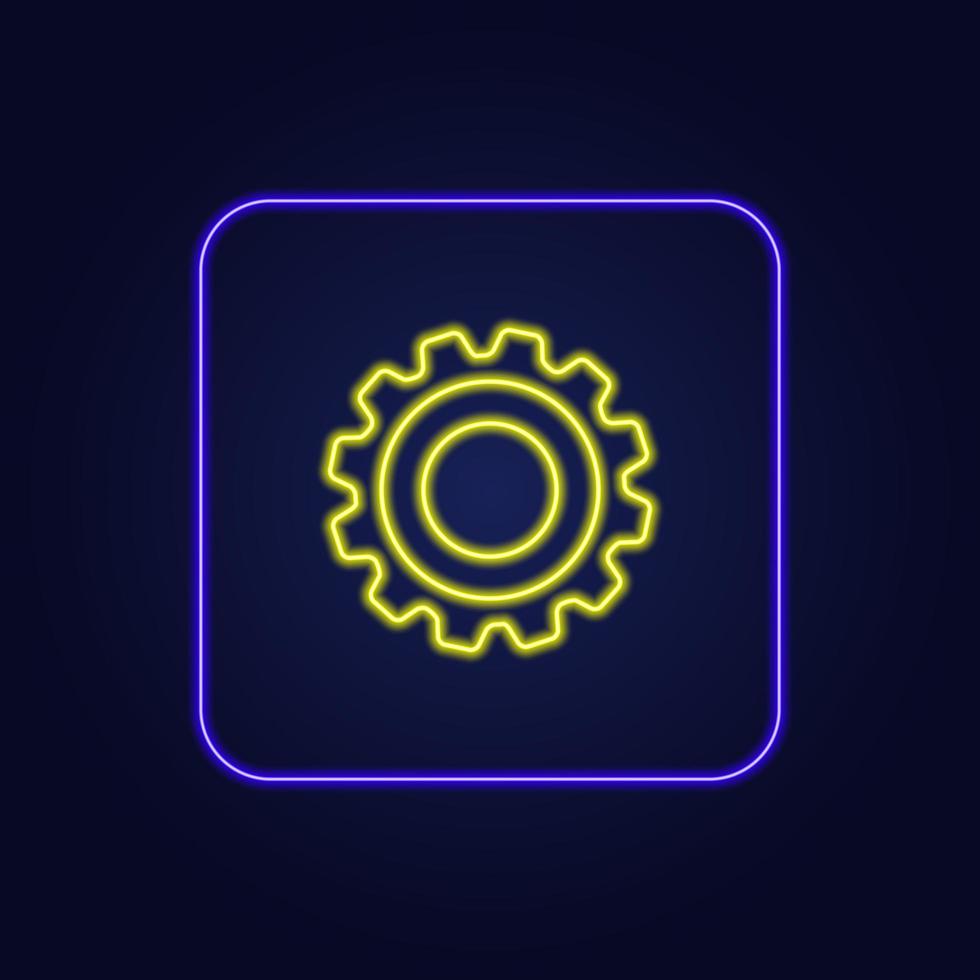 Beautiful stylish colorful neon gear icon - Vector