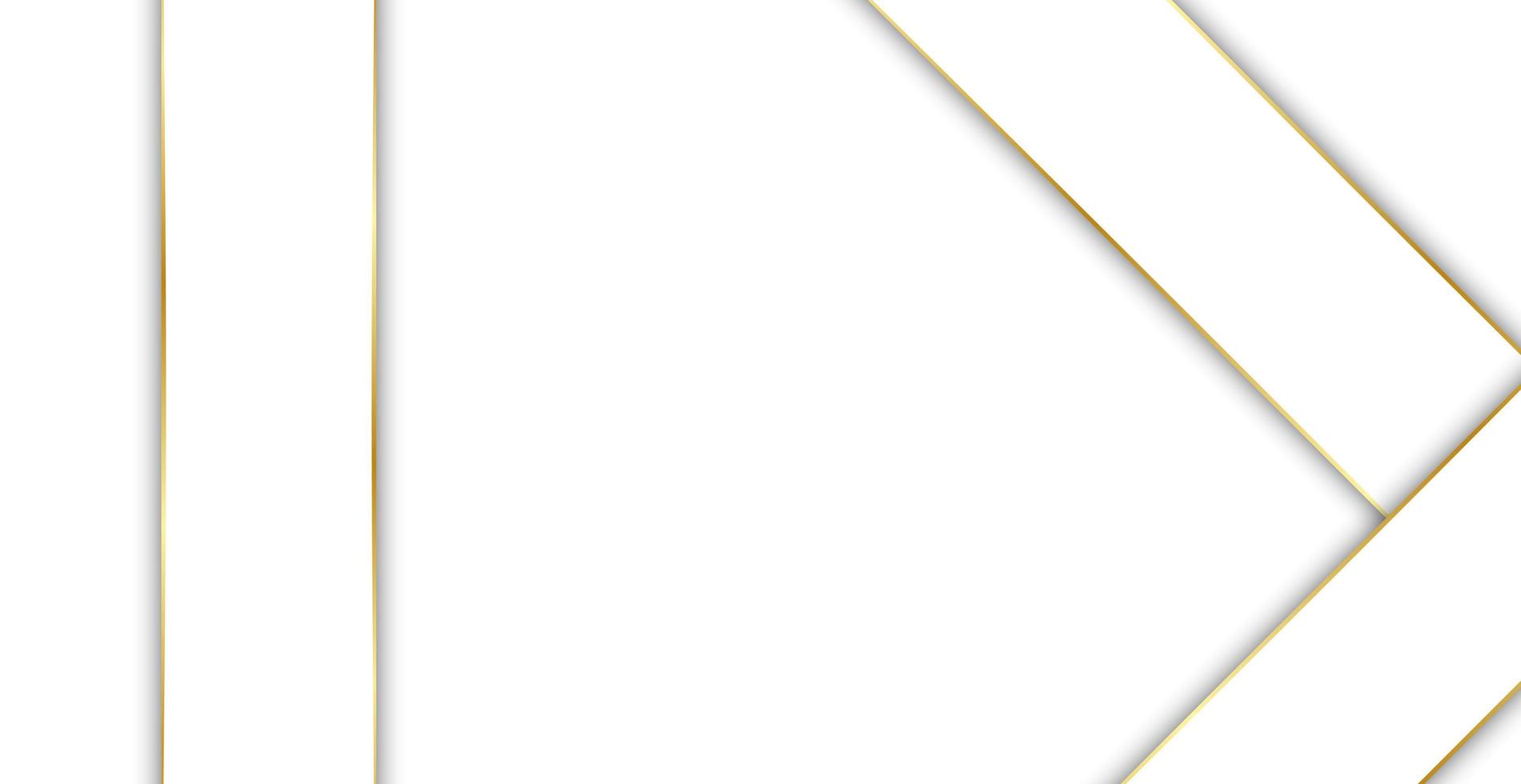 Fondo blanco abstracto con líneas doradas - vector