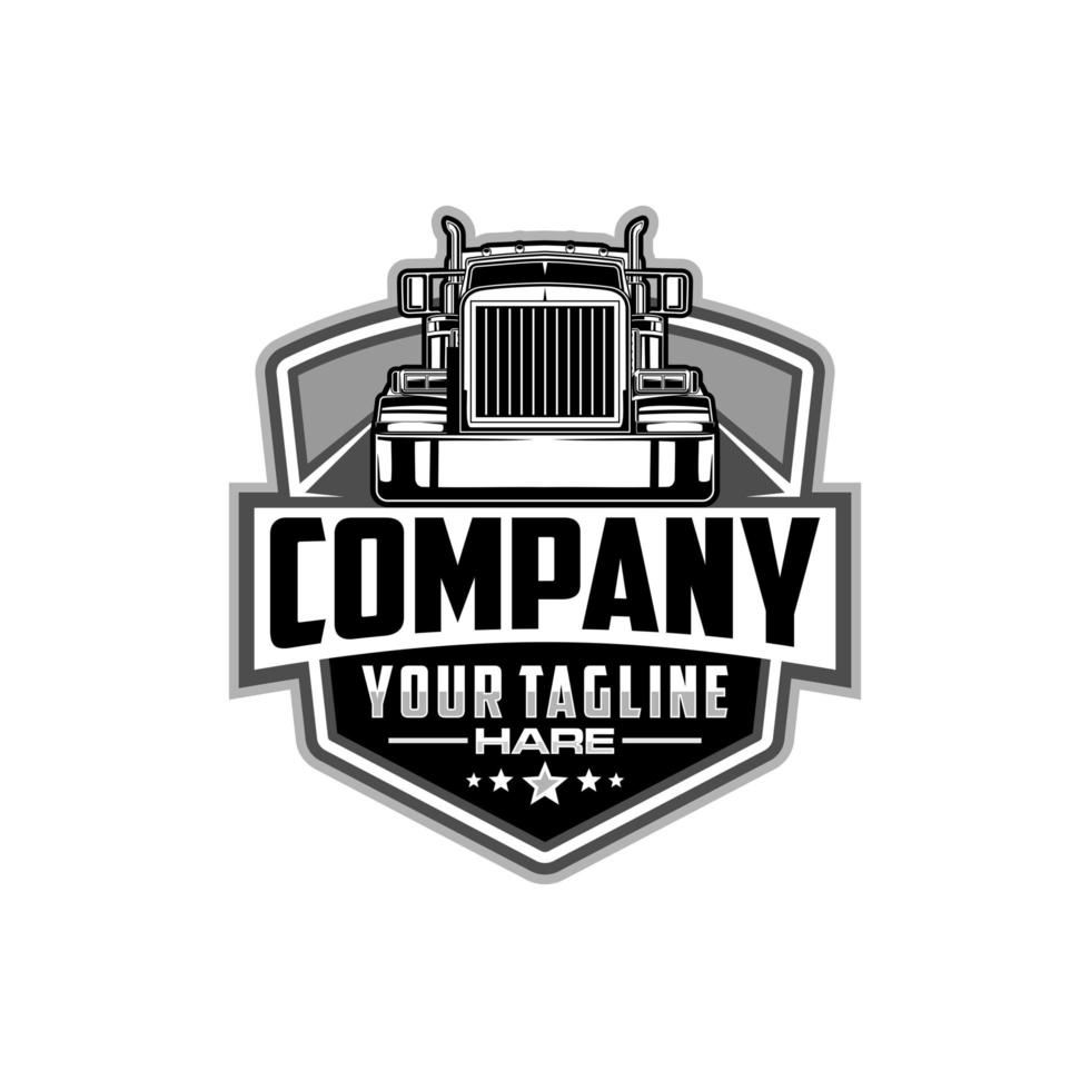 semi truck logo emblem logo template vector