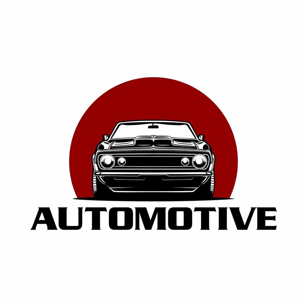 car classic front view logo vector