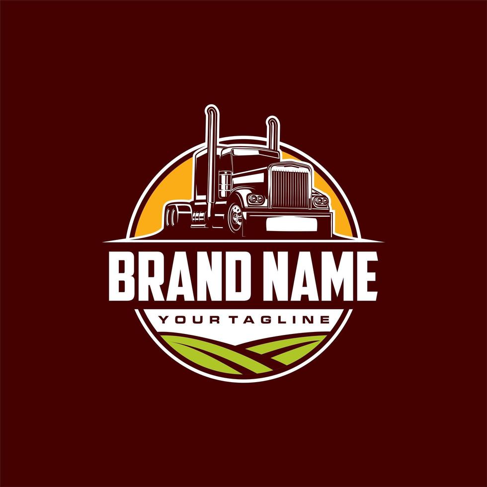 trucking and farm logo head truck vector