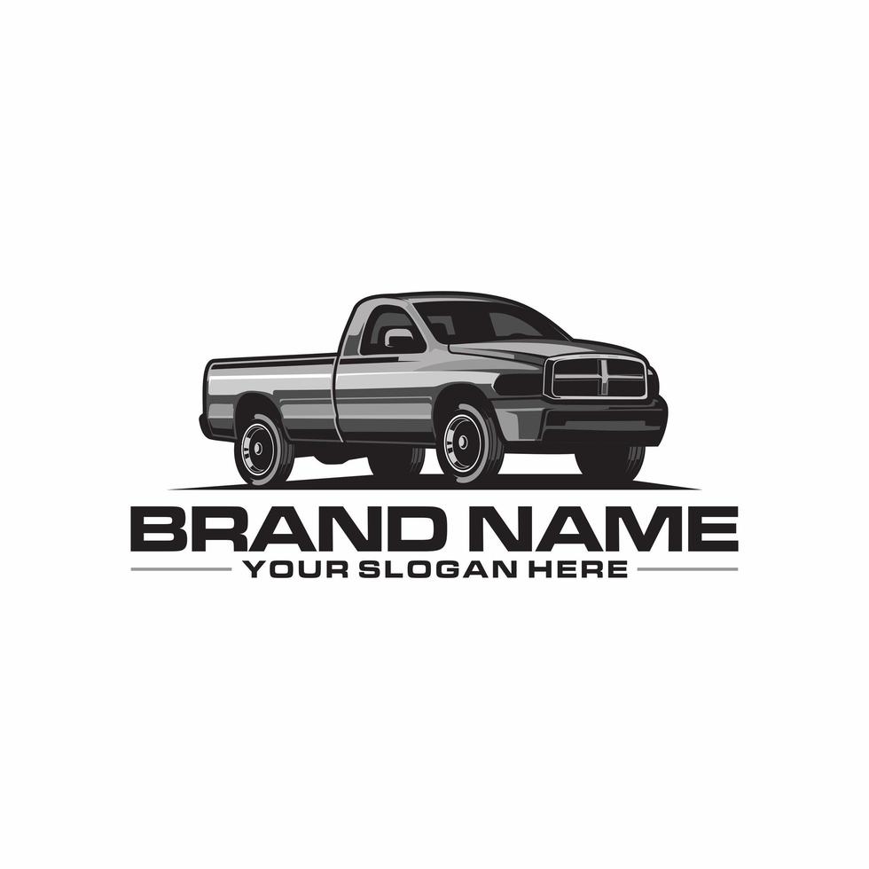 pickup truck logo side view vector