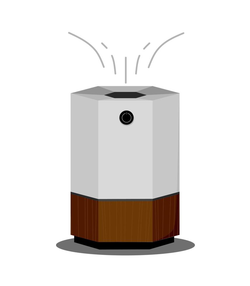 Air purifiers and humidifiers set. Home devices for air filtration. Vector illustration in a flat style