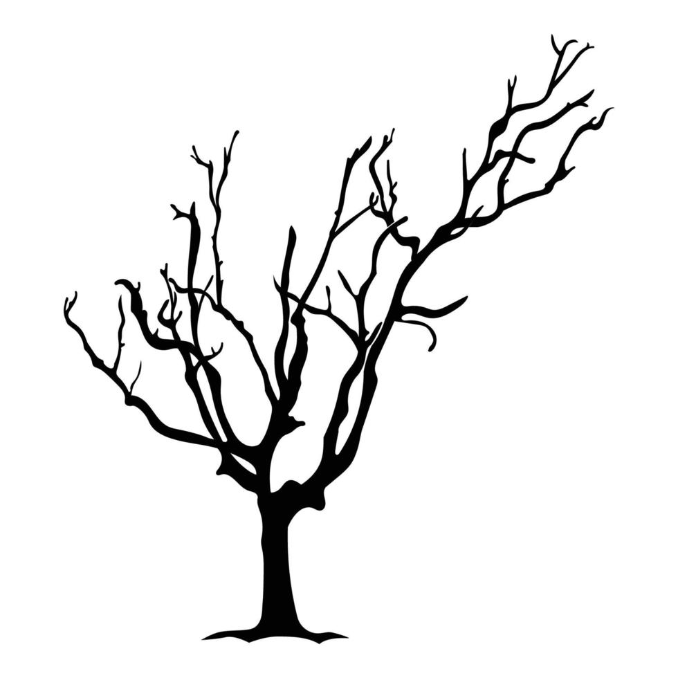 silueta de árbol sobre fondo blanco vector