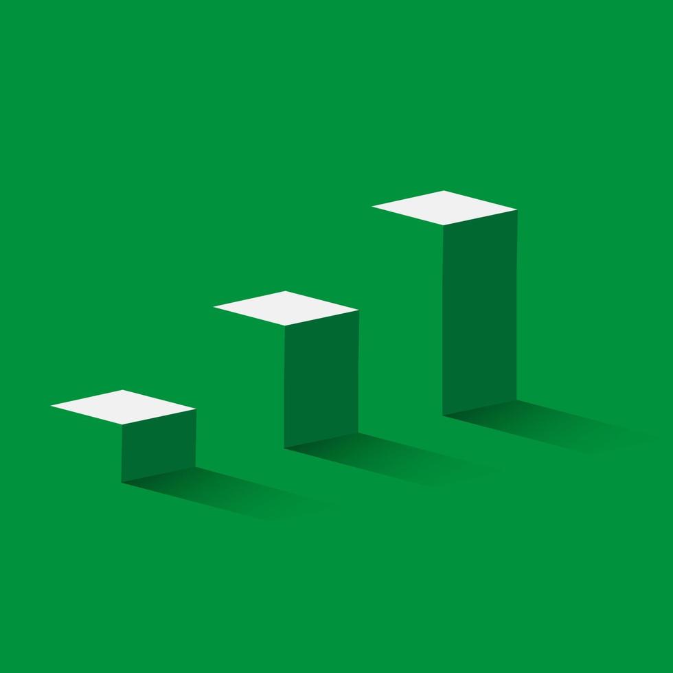 Green 3d stairs. Business concept of goals. Steps to success. Vector