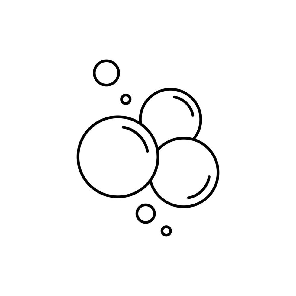 icono de línea de burbuja. refresco, champán, agua con gas e icono de contorno de bebida. pictograma lineal de jabón de burbujas de círculo. limpieza, lavandería, lavado. ilustración vectorial aislada. vector