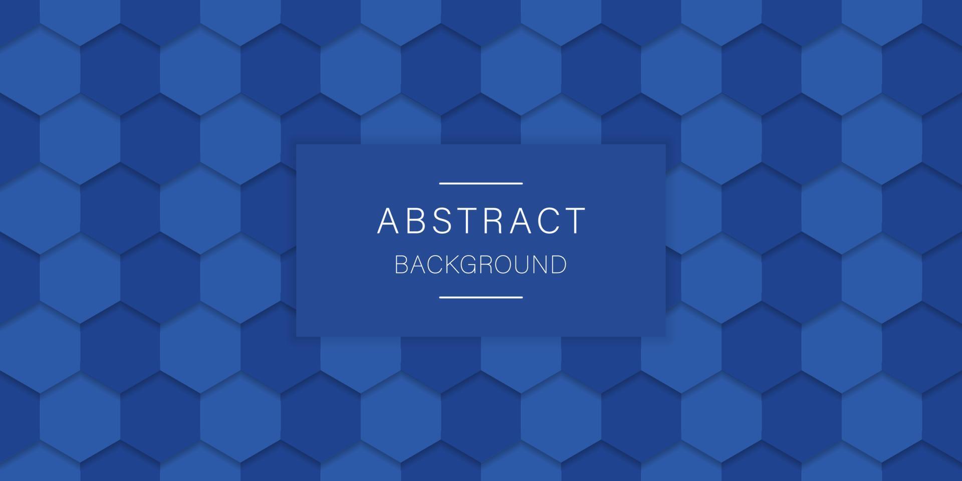 Embossed Hexagonal Blue Futuristic Pattern. Blue Abstract Hexagon Background. Digital Blank Blue Banner for Technology, Science, Chemistry. Modern Wallpaper Design. Vector Illustration.
