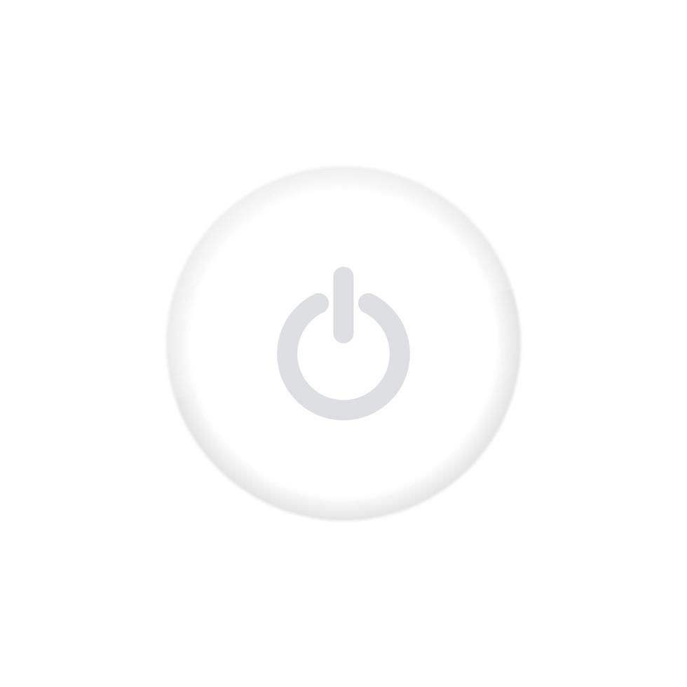 Power button on white background. Realistic button in neumorphic design. Neumorphism vector