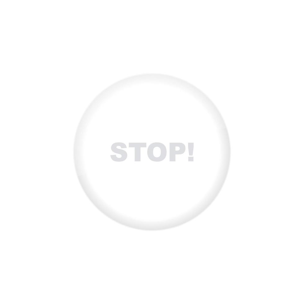 Stop button on white background. Neumorphism. Realistic button. Neumorphic design vector