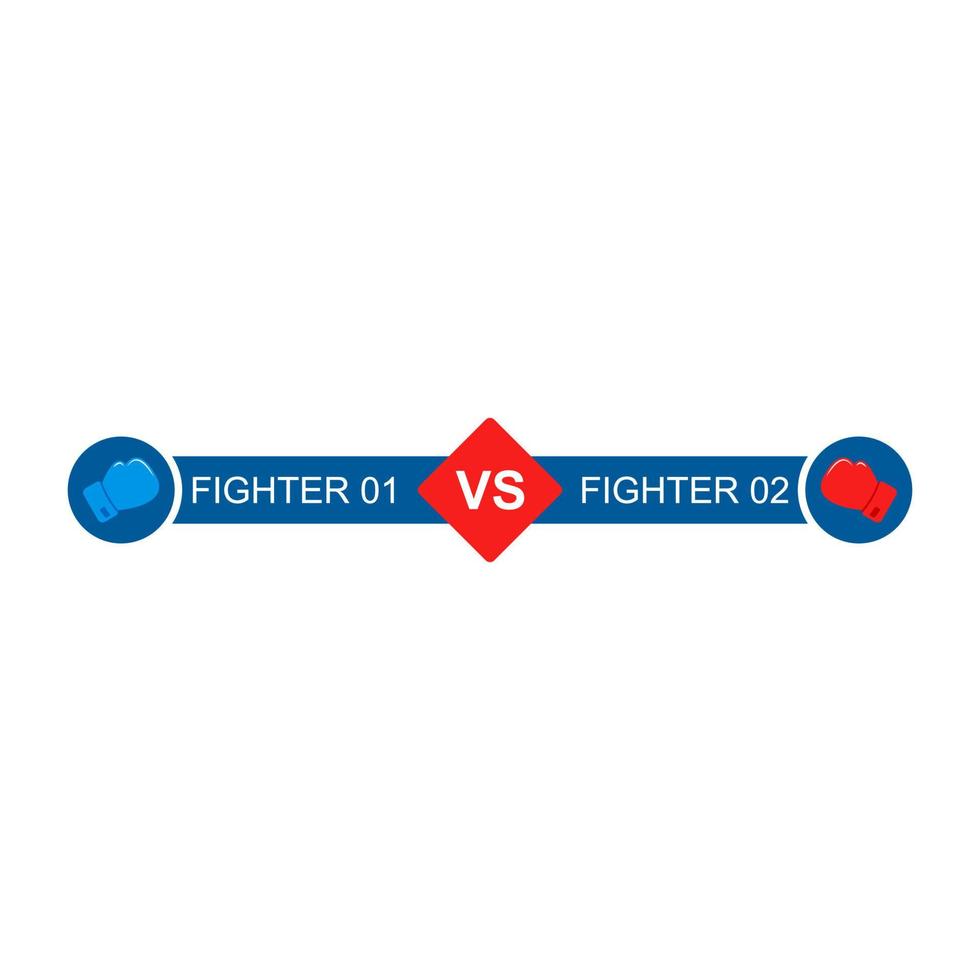 Versus Battle template vector. Boxing gloves fight. VS icon for game vector