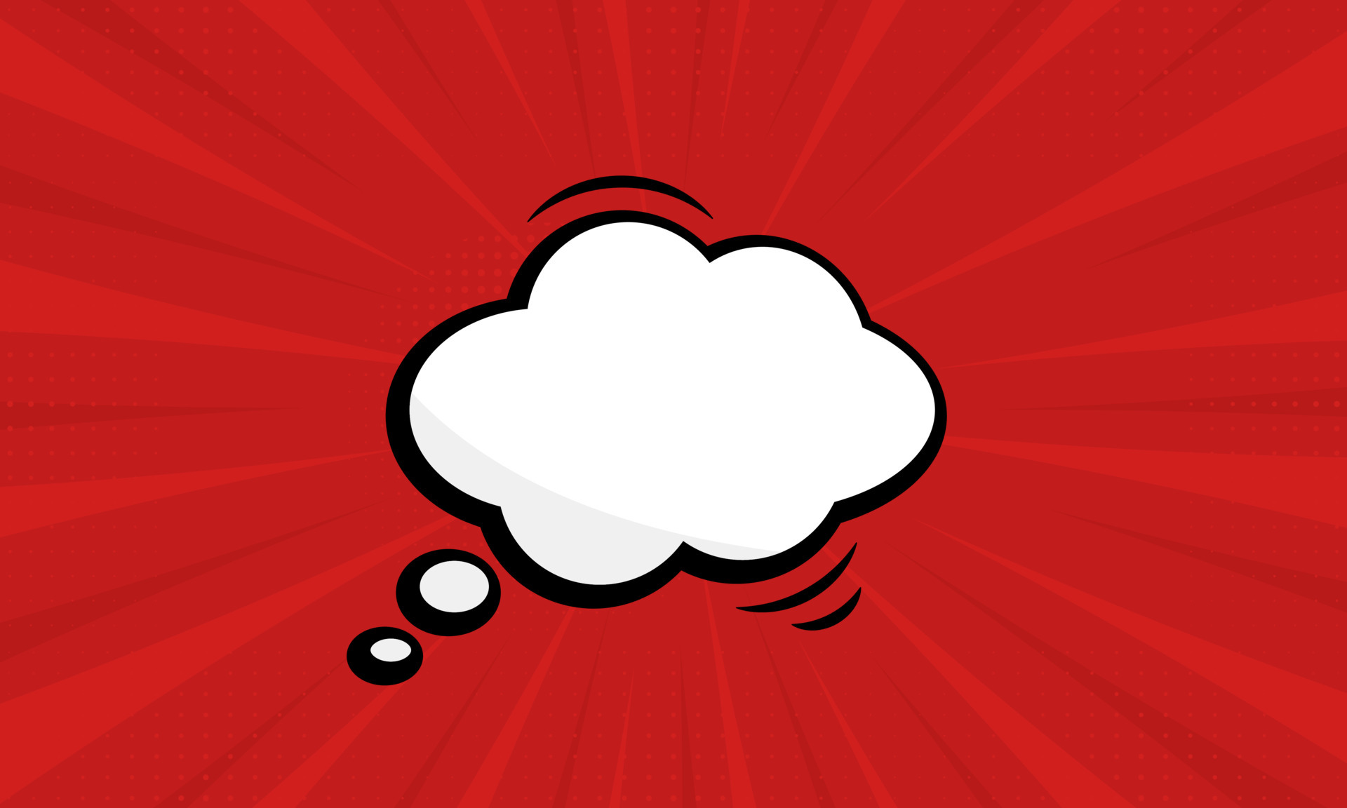Speech Bubble Pictogram on Red Pop Art Background with Halftone