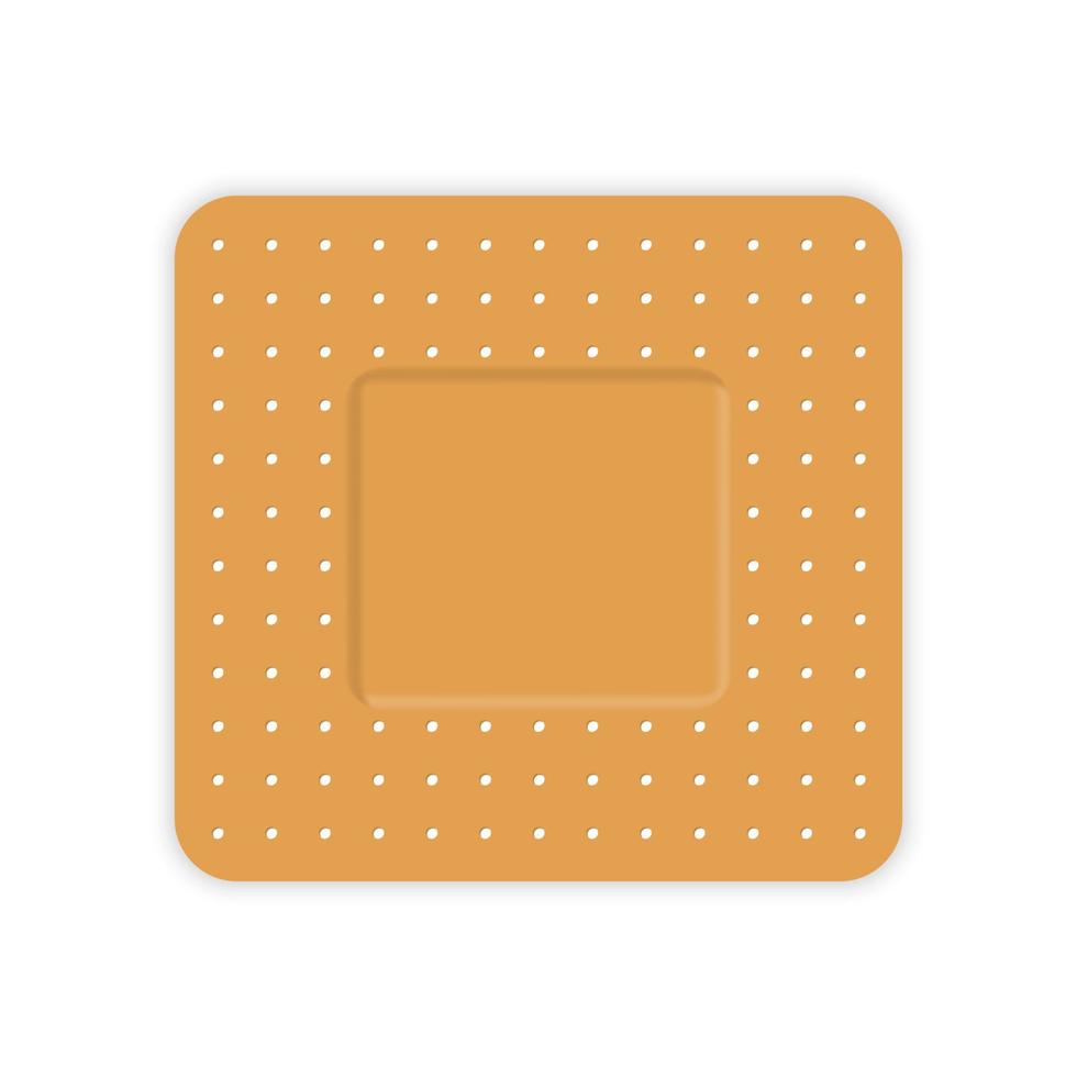 Square Medical Plaster Icon. Elastic Bandage Patch for First Aid. Sticker Patch Assistance for Protection Wound, Damage. Antibacterial Sticky Bandage. Isolated Vector Illustration.