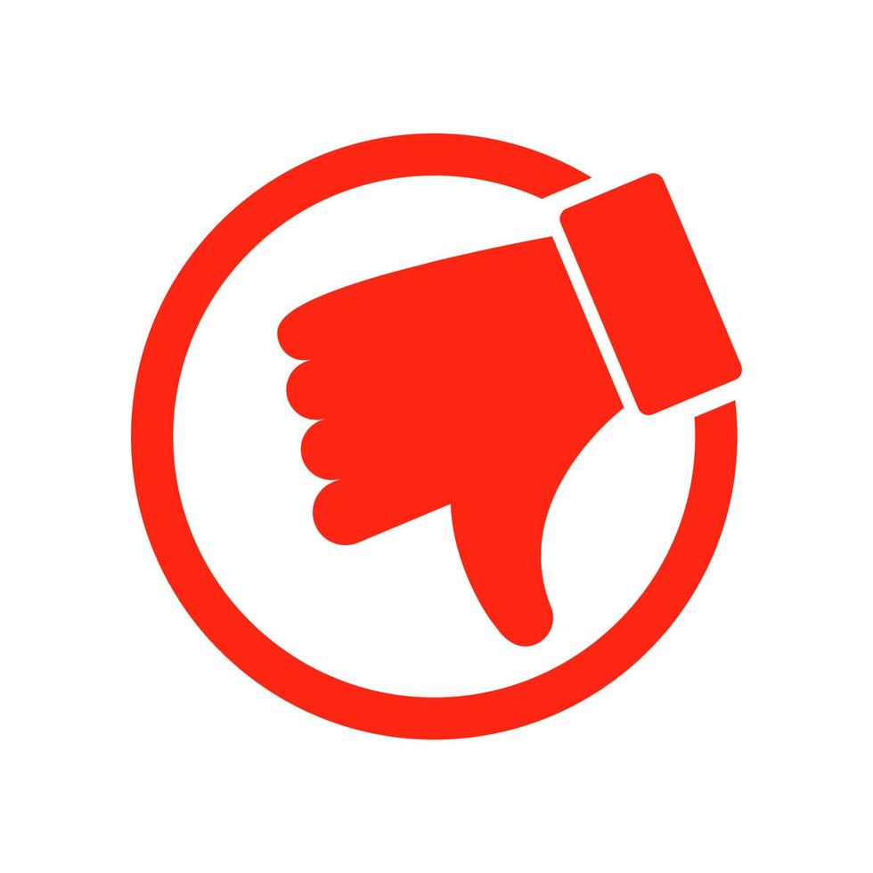 Dislike icon. Hand thumb down. Don't symbol. Vector