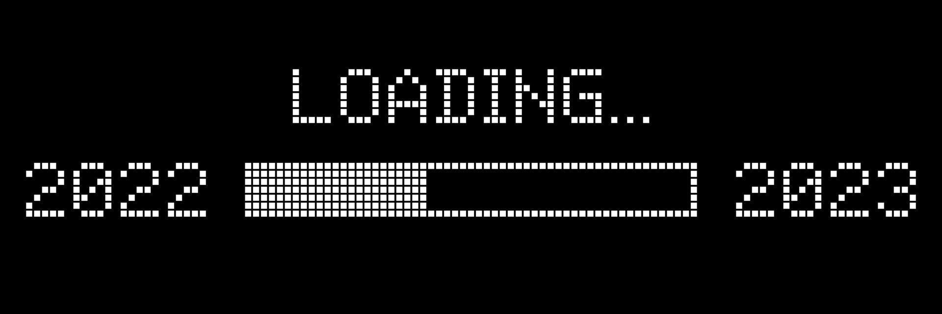 Pixelated progress bar showing loading of 2021 vector