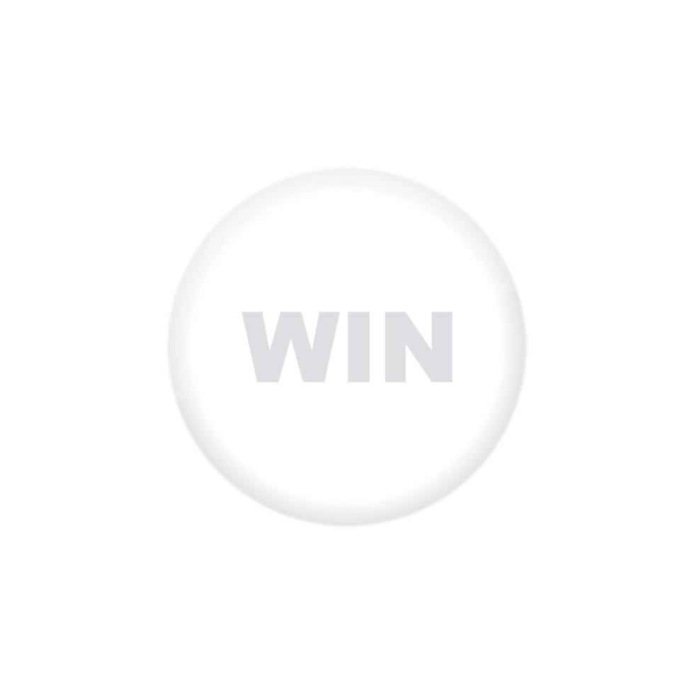 Win white button. Neumorphism. Realistic button on white background. Neumorphic design vector