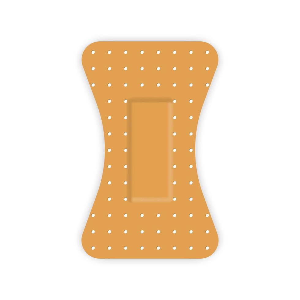 Adhesive Medical Plaster Icon. Antibacterial Sticker Patch Assistance for First Aid. Elastic Sticky Bandage. Patch for Protection Wound, Damage. Isolated Vector Illustration.