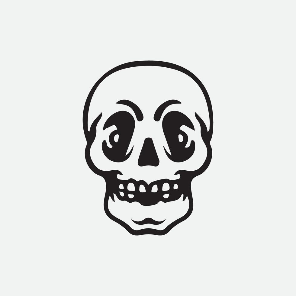 Human skull lineart isolated in white background. vector