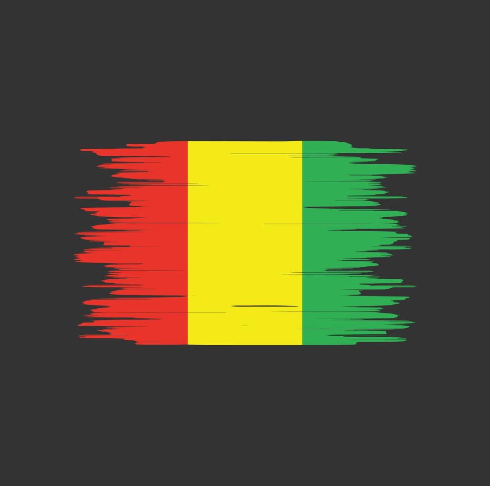 Guinea flag brush stroke, national flag vector
