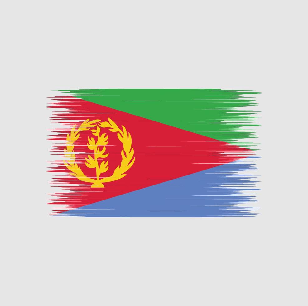 Eritrea flag brush stroke, National flag vector