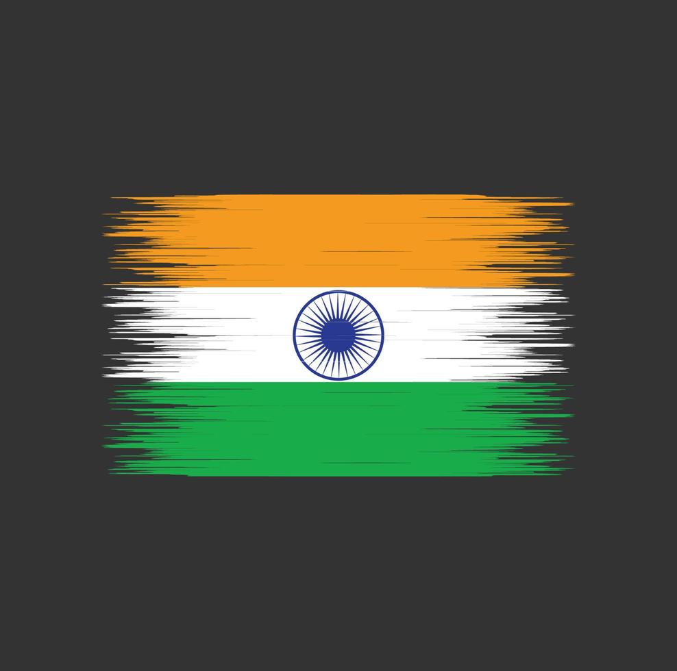 India flag brush stroke, National flag vector