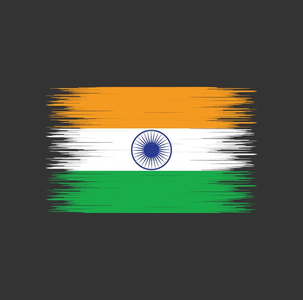 trazo de pincel de bandera india, bandera nacional vector