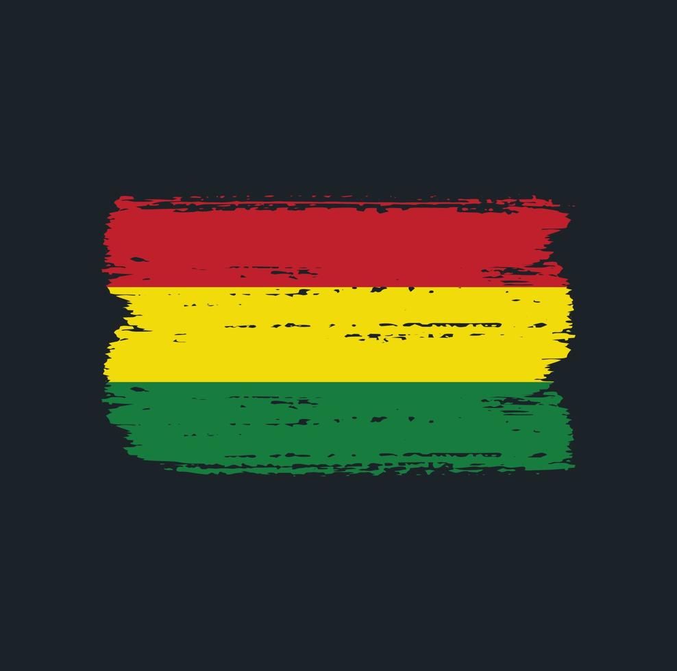 Flag of Bolivia with brush style vector