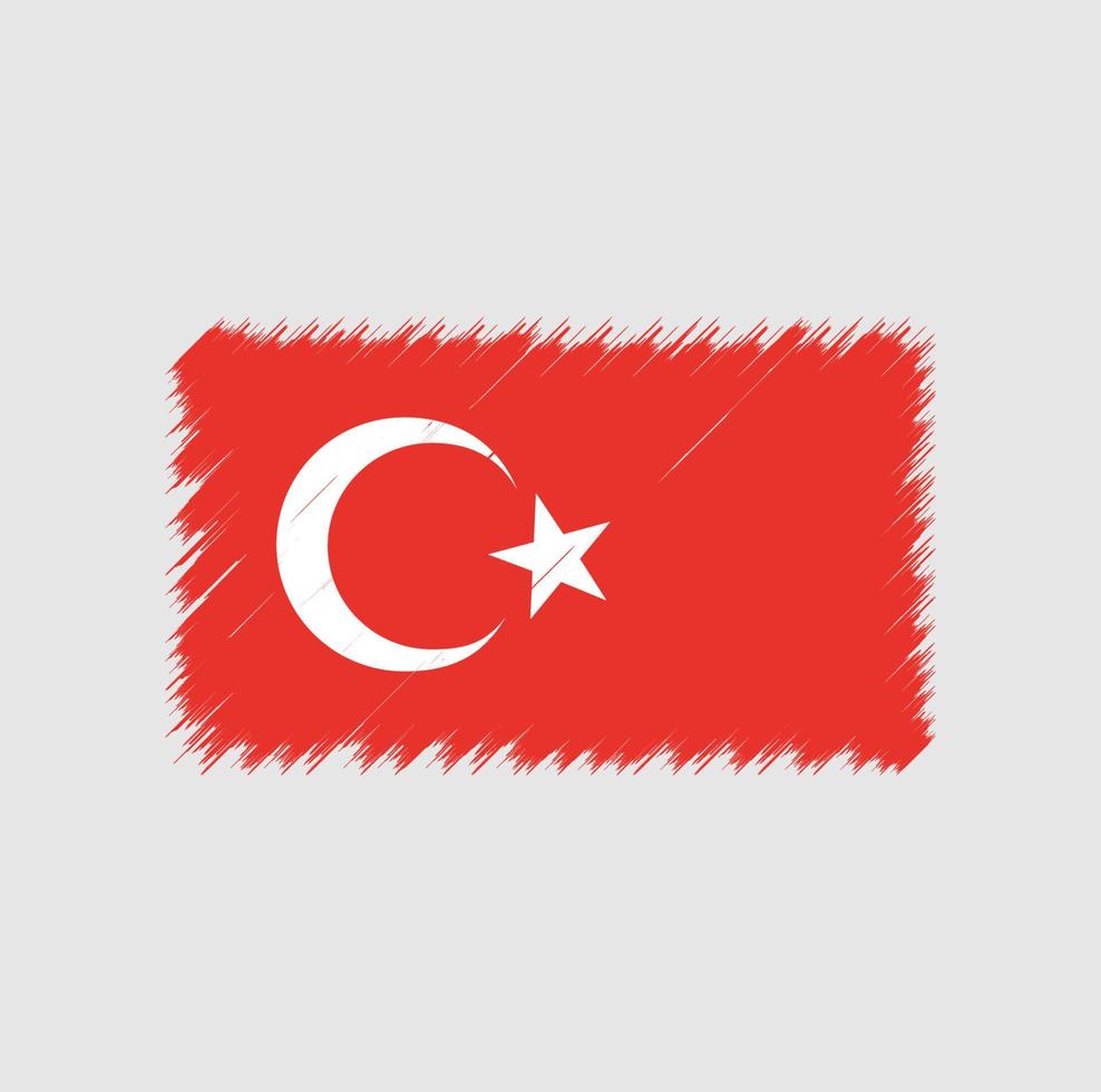 trazo de pincel de bandera de turquía vector