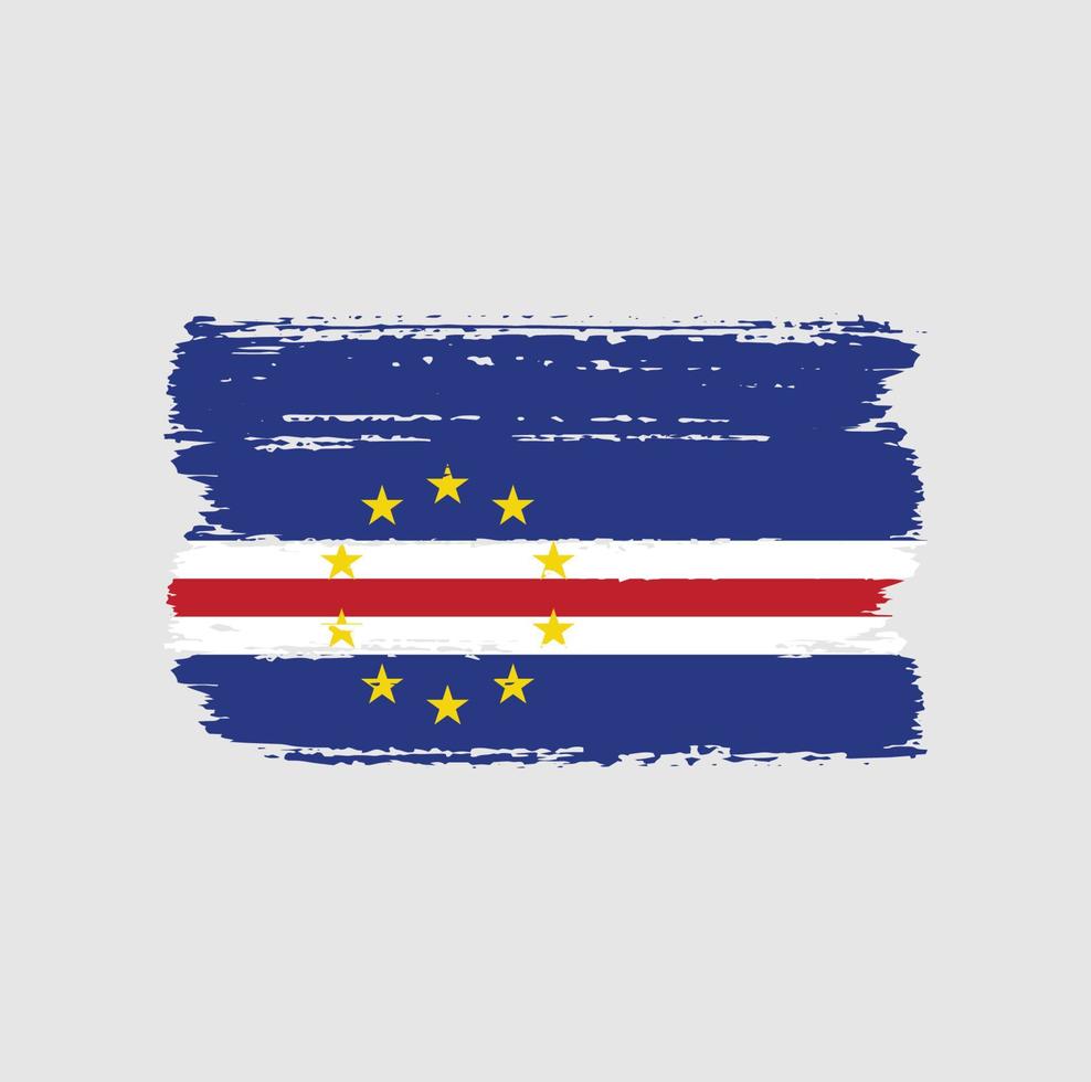 bandera de cabo verde con estilo de pincel vector