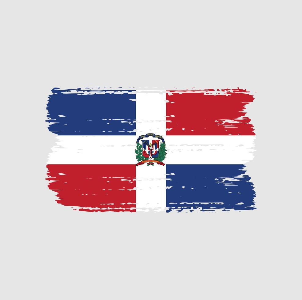 bandera de república dominicana con estilo de pincel vector