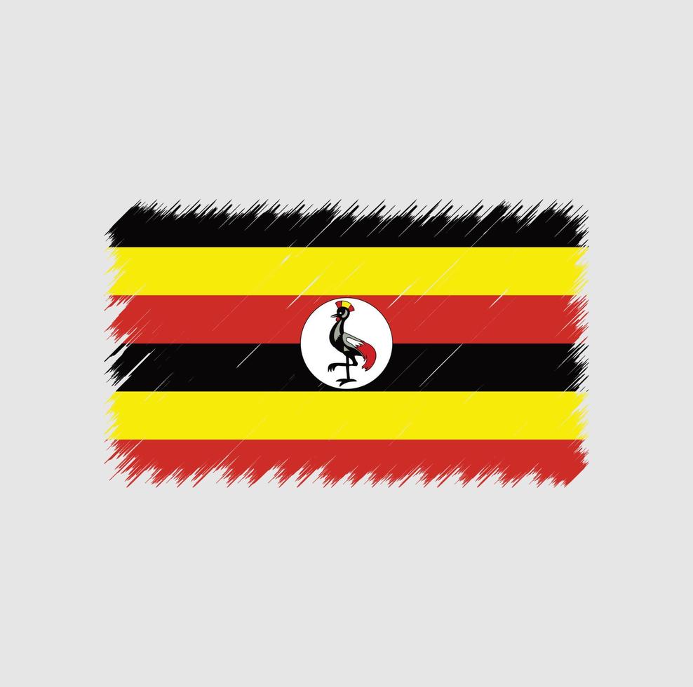 trazo de pincel de bandera de uganda vector