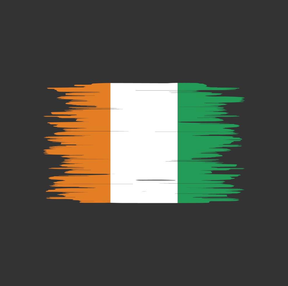Cote Dlvoire flag brush stroke, national flag vector