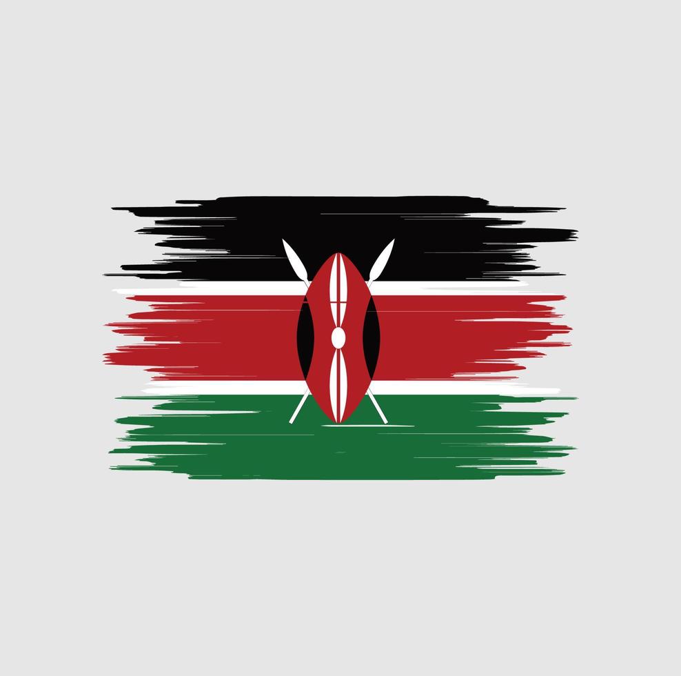 Kenya flag brush stroke, national flag vector