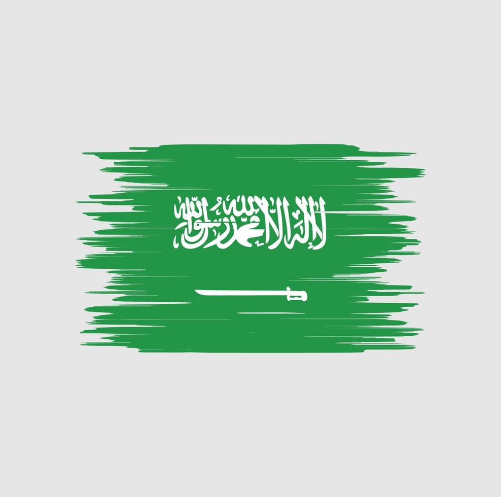 trazo de pincel de bandera de arabia saudita, bandera nacional vector