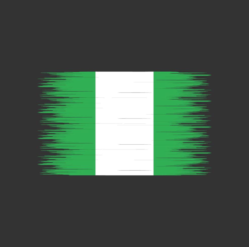 Nigeria flag brush stroke, national flag vector