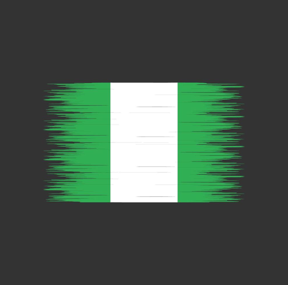 trazo de pincel de bandera de nigeria, bandera nacional vector