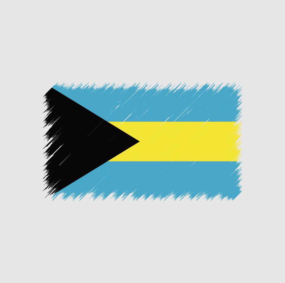 Bahamas flag brush stroke vector