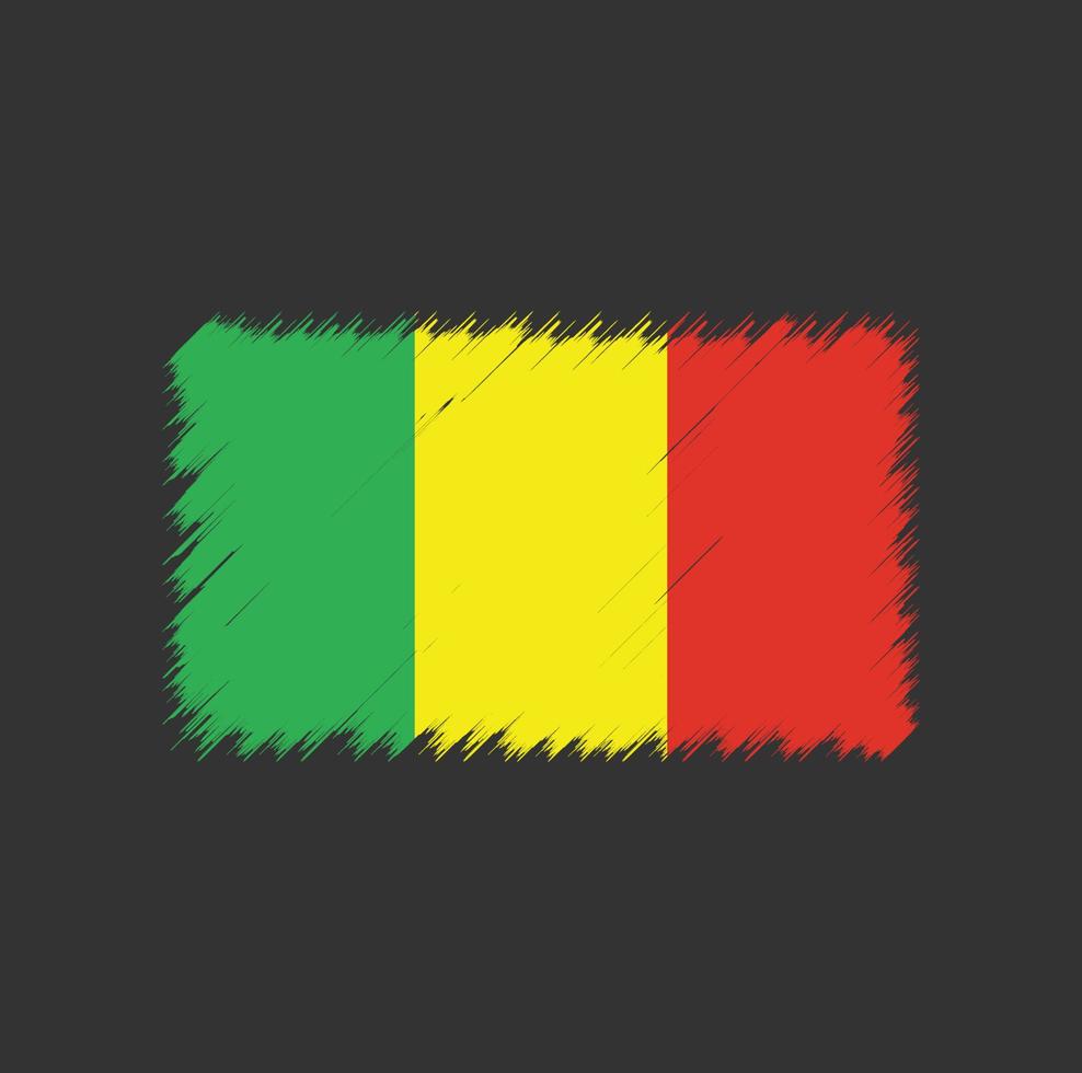 Mali flag brush stroke vector