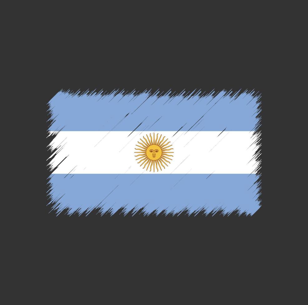 trazo de pincel de bandera argentina vector