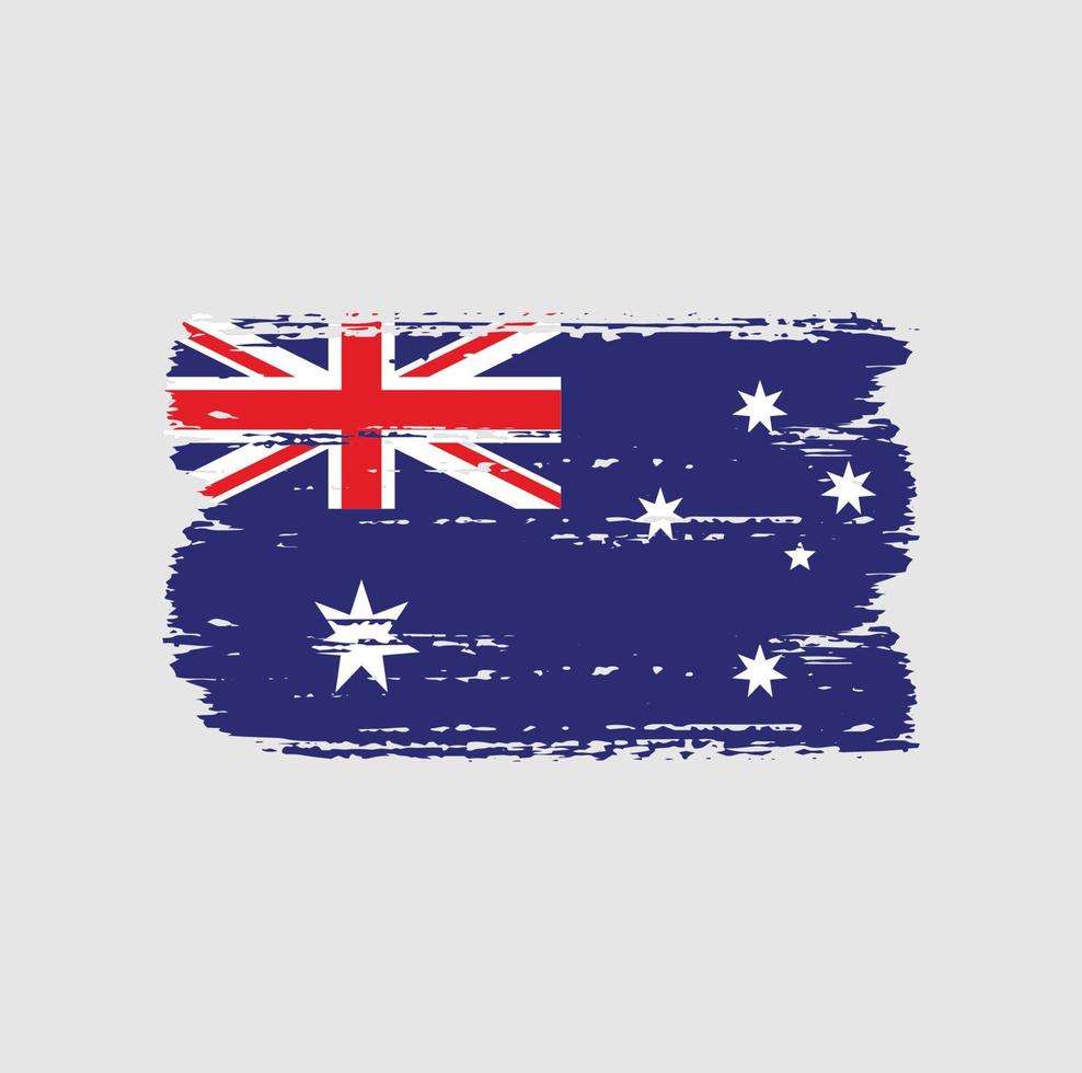 Flag of Australia with brush style vector