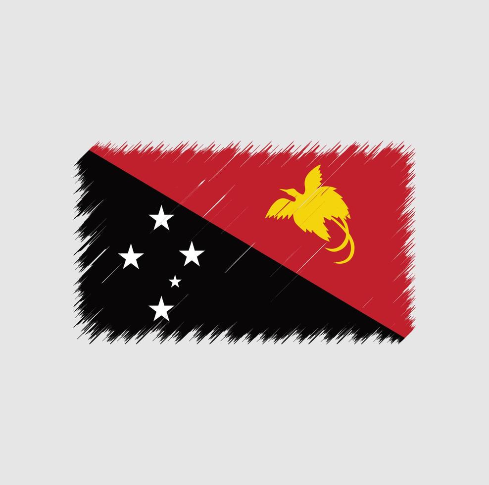 Papua New Guinea flag brush stroke vector