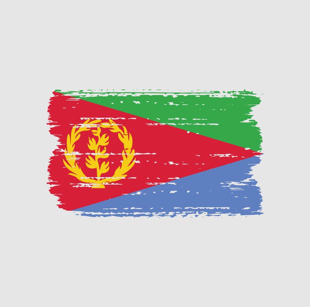 Flag of Eritrea with brush style vector