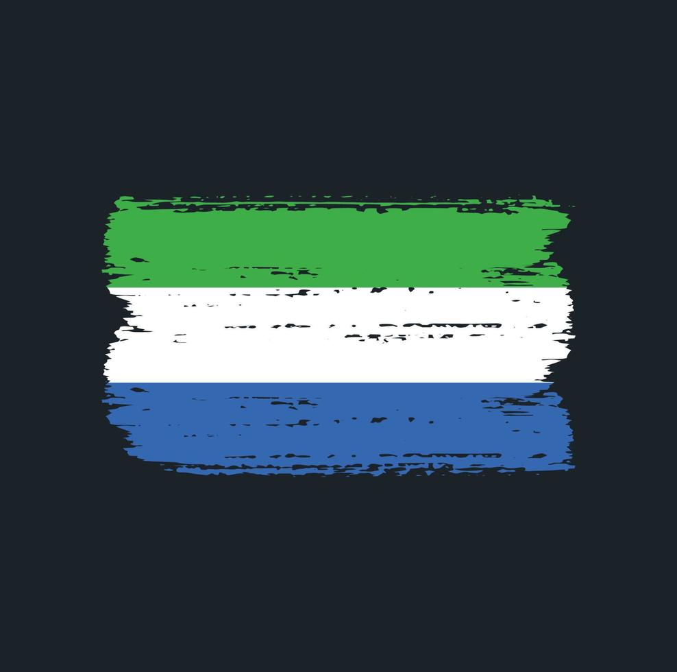 Flag of Sierra Leone with brush style vector