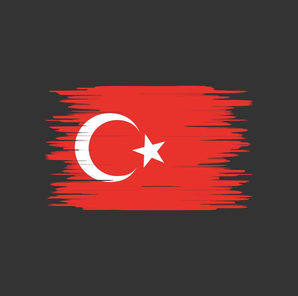 Turkey flag brush stroke, national flag vector