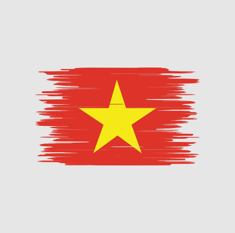 trazo de pincel de bandera de vietnam, bandera nacional vector