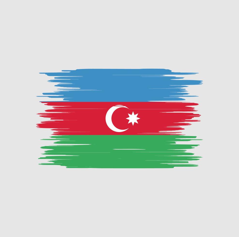Azerbaijan flag brush stroke, national flag vector