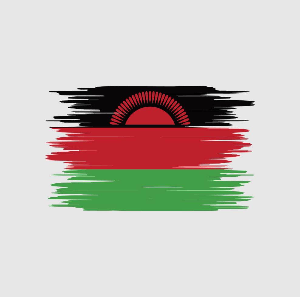 Malawi flag brush stroke, national flag vector