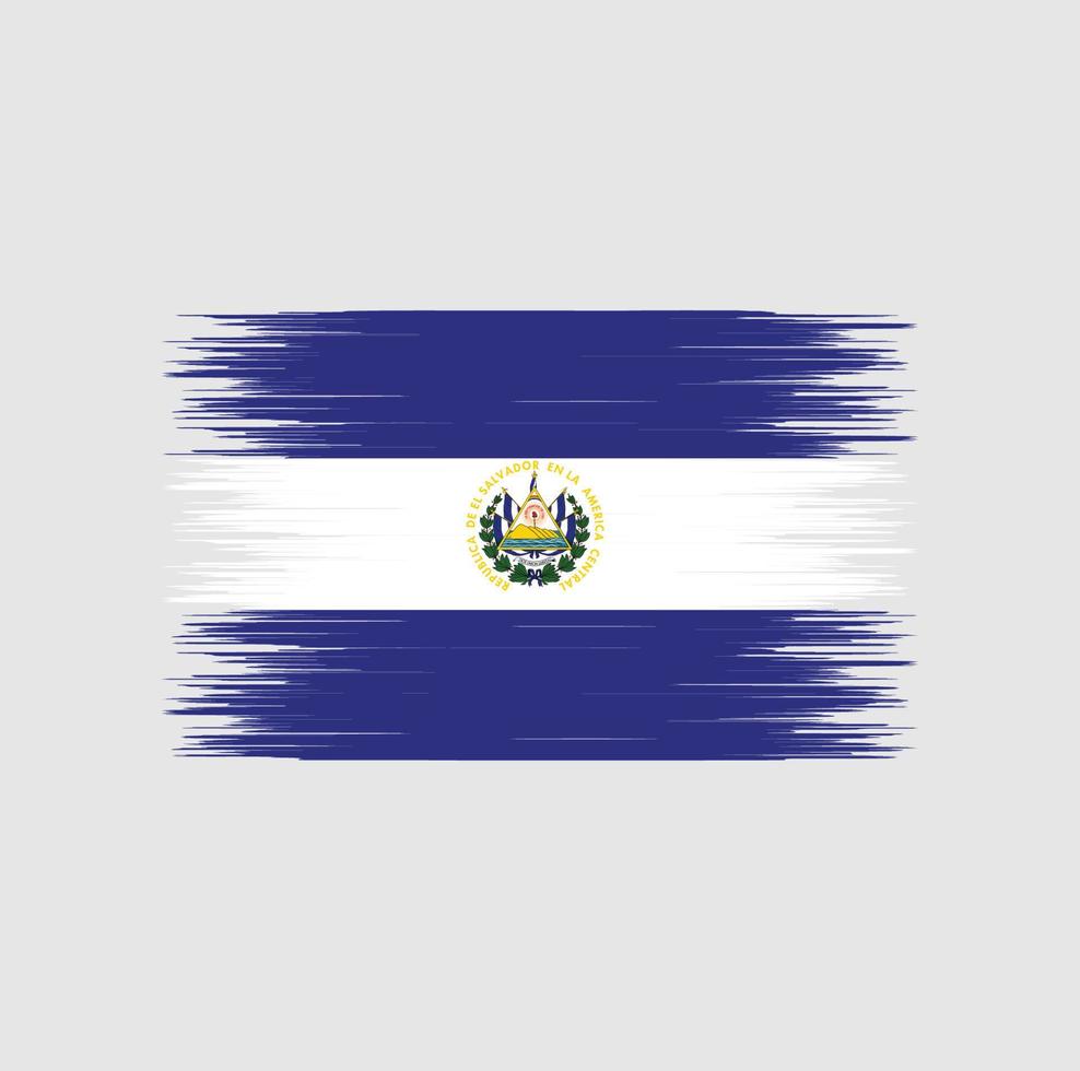 El Salvador flag brush stroke, National flag vector