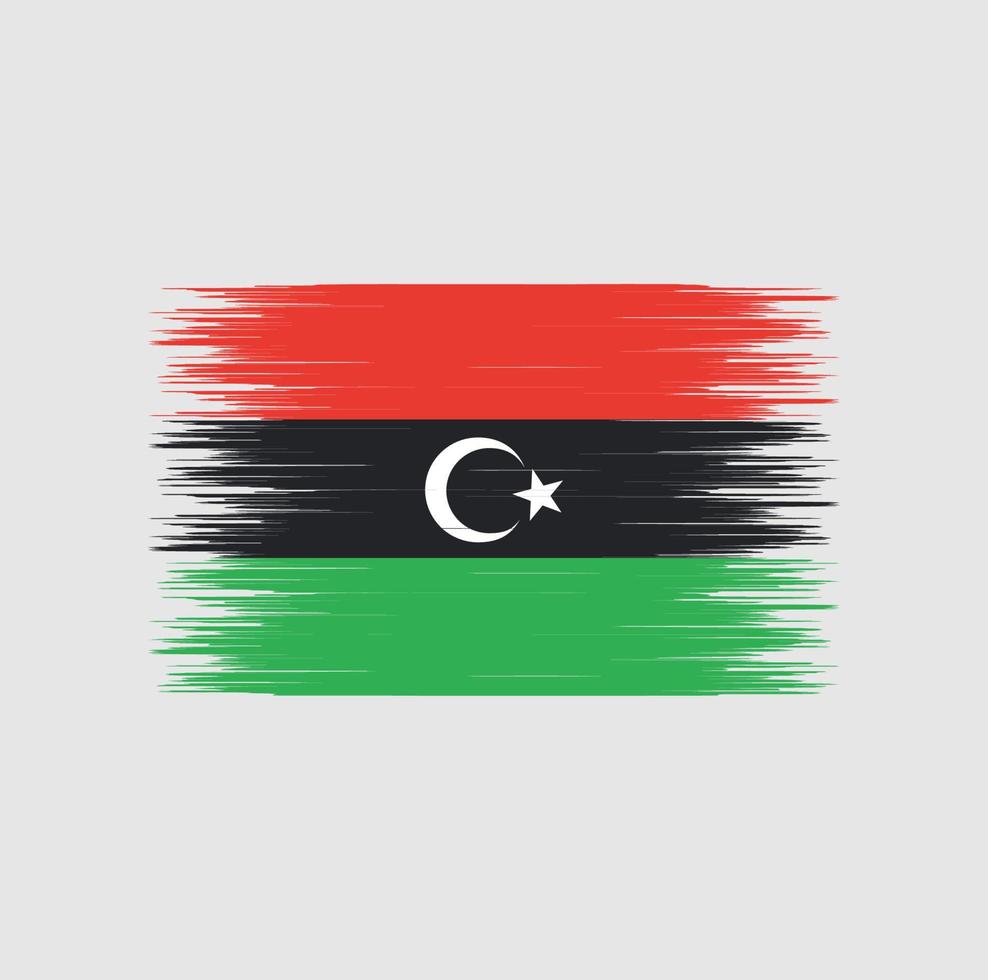 Libya flag brush stroke, national flag vector